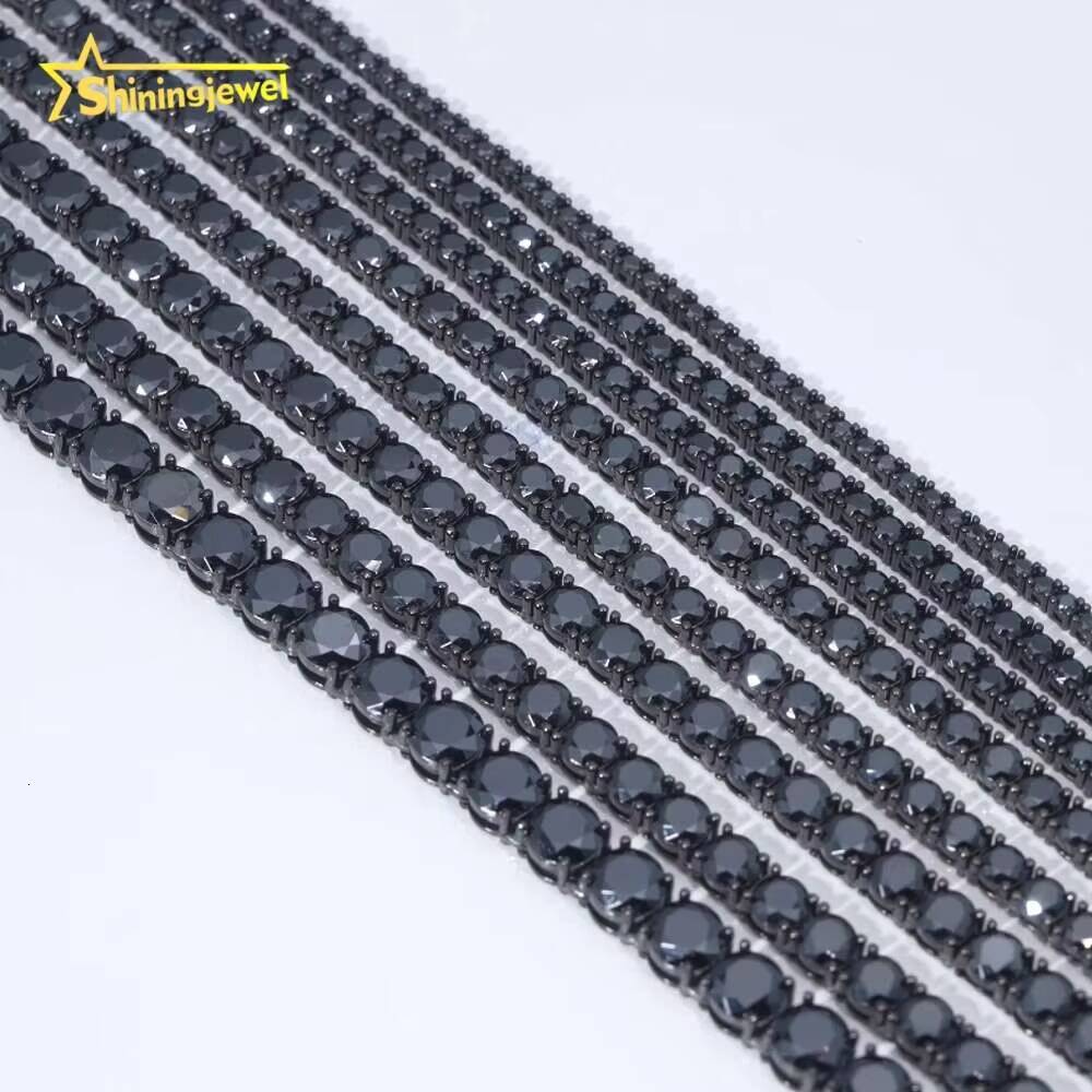 Hip Hop Jewelry 925 Sterling Silver Fashion Necklaces 2mm 3mm 4mm 5mm 65mm Iced Out VVS Moissanite Tennis Chain Necklace