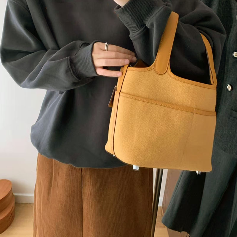 Top Quality Designer Handbag Cargo Canvas Bucket Tote New Designer High Quality Luxury Women Genuine Leather Mini Handbag Basket Bag Fashion Evening Shopping Bag