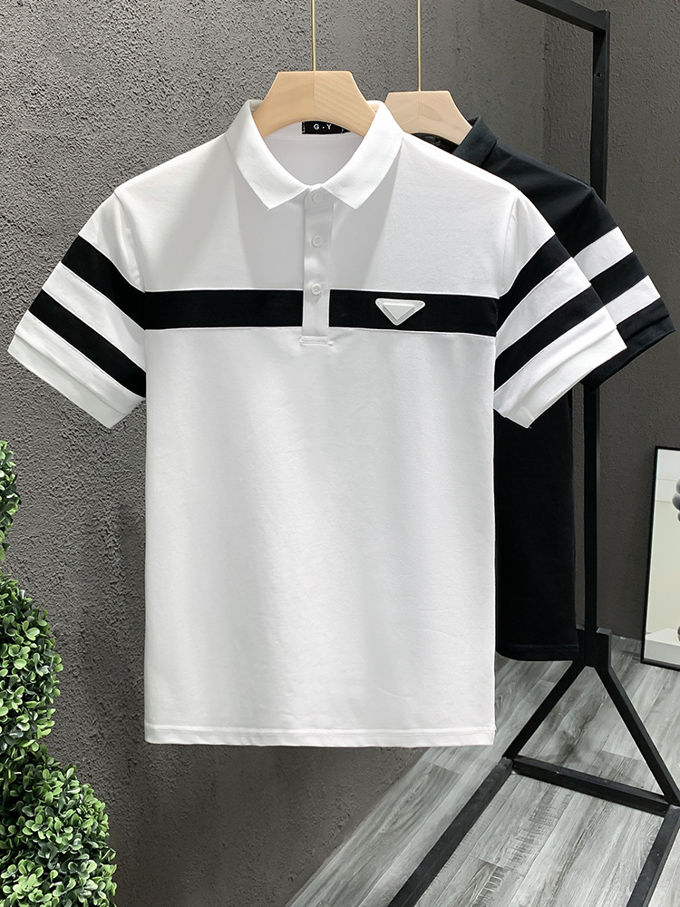 2026 Summer New Collection Lapel Short Sleeve T-Shirt Light Luxury Trendy Casual Versatile Slim Fit Stylish Mens Polo Shirt