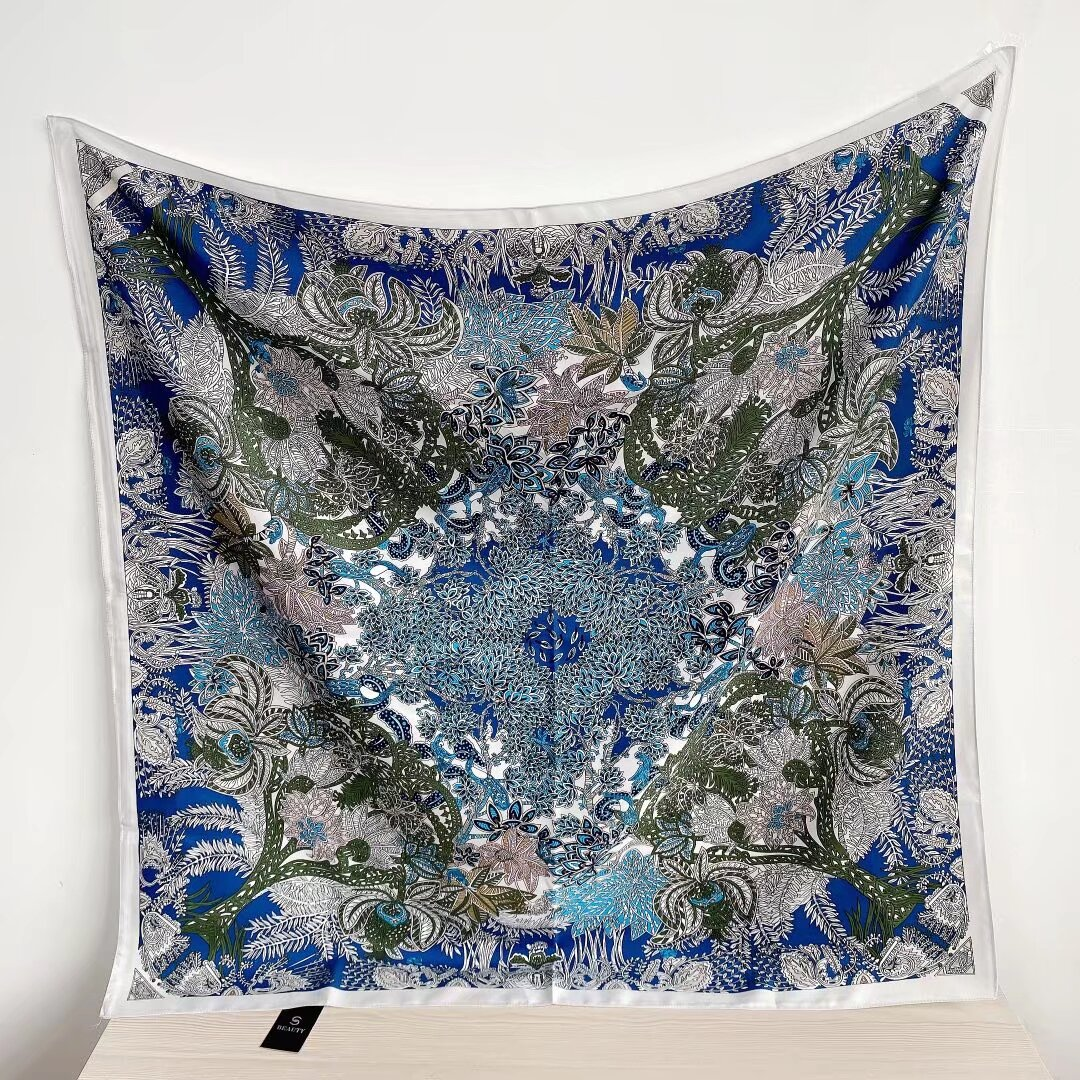Silk Designer Scarf, Daily & Home Fashion, Retro Style, Women's Premium Headscarf & Shawl, Charming Gift Scarf, Designer Edition