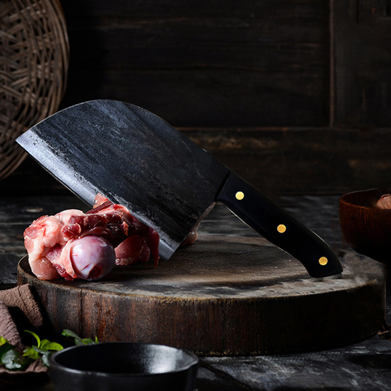 Handmade Forged Chinese Cleaver Chef Knife Clad Steel Vegetables Meat Slicing Knife Professional Kitchen Cooking Tools 250703