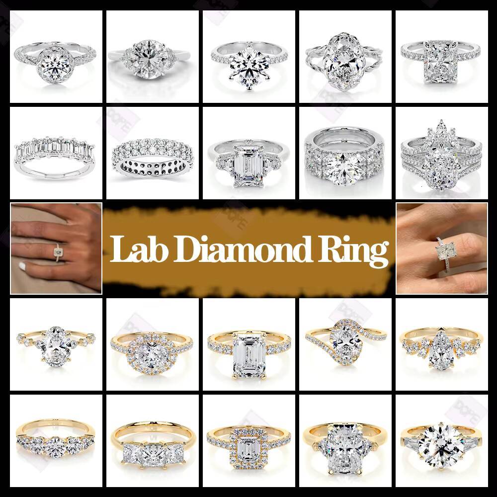 IGI Certificate 2mm Lab Grown Diamond Ring 925 Silver 14K White Gold Plated Full Eternity Band HPHT CVD Wedding Ring