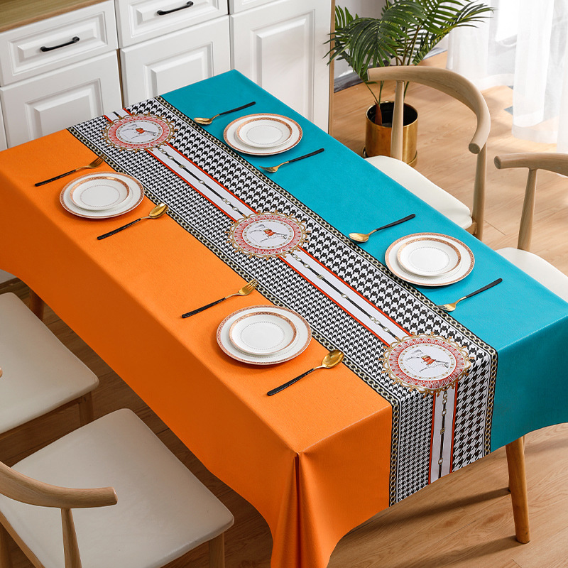 YL-38514 Nordic style tablecloth, waterproof, oil-proof, heat-resistant, wash-free, high-quality coffee table cloth, conference table cloth, placemat.