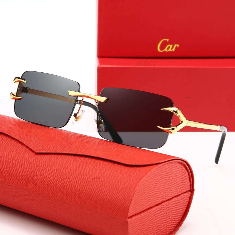Luxury Sunglasses UV400 Protection Metal Rivet Decoration Sunglasses For Women Men Smoky Gray Lens Gold Tone Metal Frame Designer Sunglasses Social Glasses