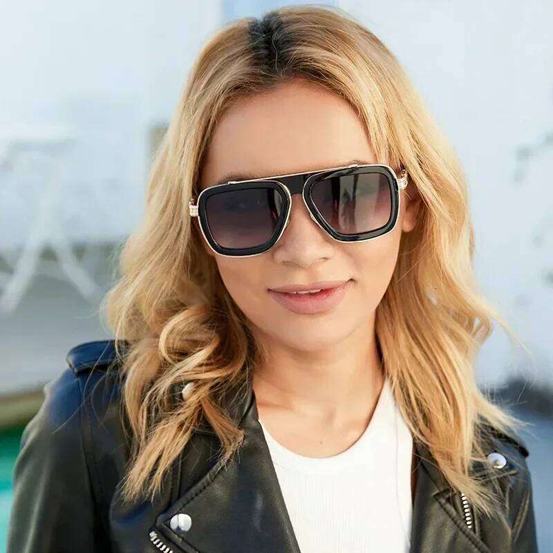 Retro Square Brand Designer Men's Ladies Fashion Luxury Classic Big Frame Gradient Driving Sunglasses UV400 26Y0418