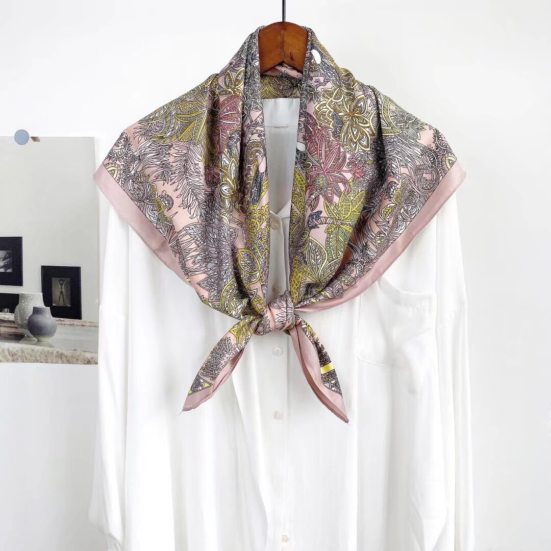 Silk Designer Scarf, Daily & Home Fashion, Retro Style, Women's Premium Headscarf & Shawl, Charming Gift Scarf, Designer Edition