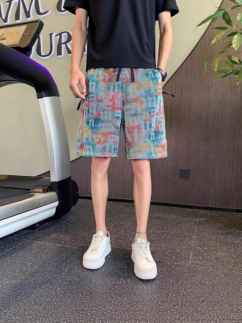 Designer's New Summer Fashionable Versatile Shorts With Beach Floral And Letter Print Trendy Outdoor Casual Five-pocket Pants For Men Slim-fit Be
