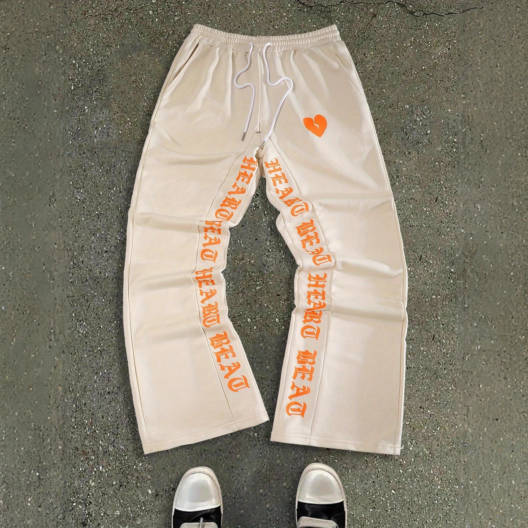 Luxury Brand Designer's New Men's Spring-autumn Style Red And White Striped Letter Print Trendy Casual Lightweight Casual Pants
