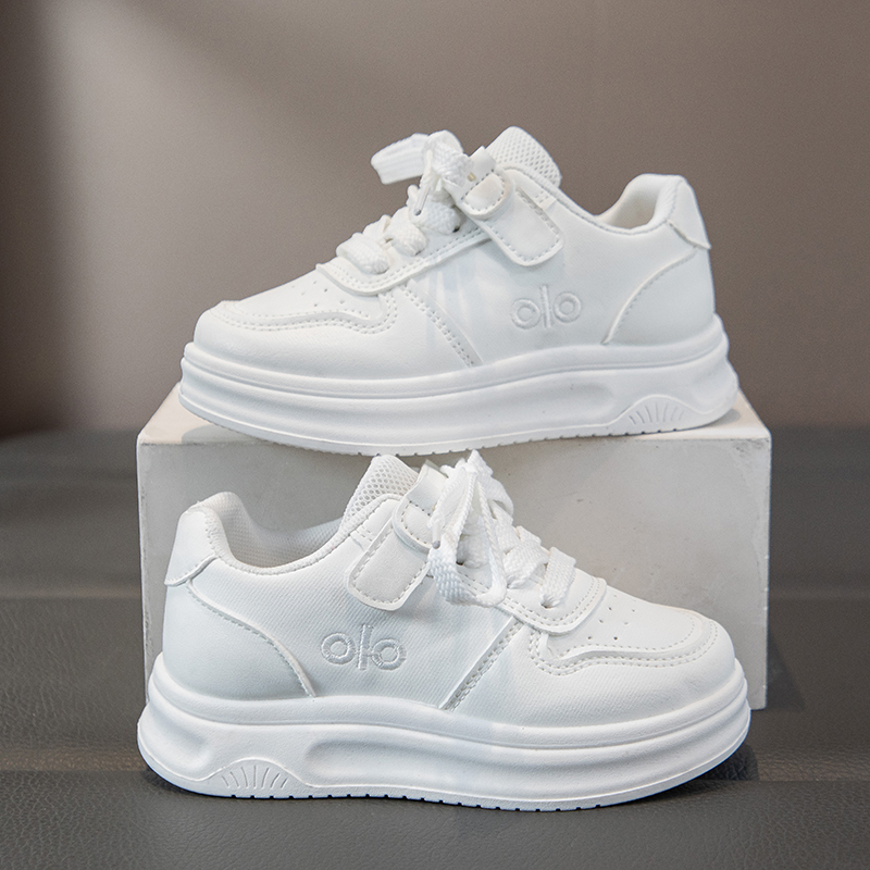 Children's shoes, children's white shoes, classic versatile board shoes, campus shoes, performance shoes, casual shoes, black and white Velc