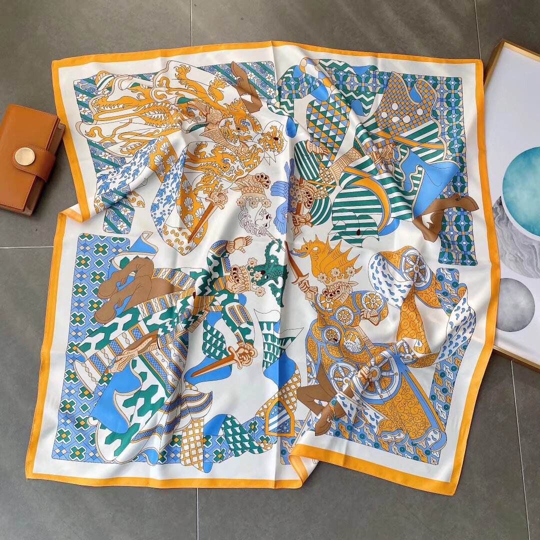 Designer Retro Silk Scarf, Premium Women's Headscarf & Shawl, Daily Home Fashion Multi-use Scarf, Elegant Gift Scarf for Women