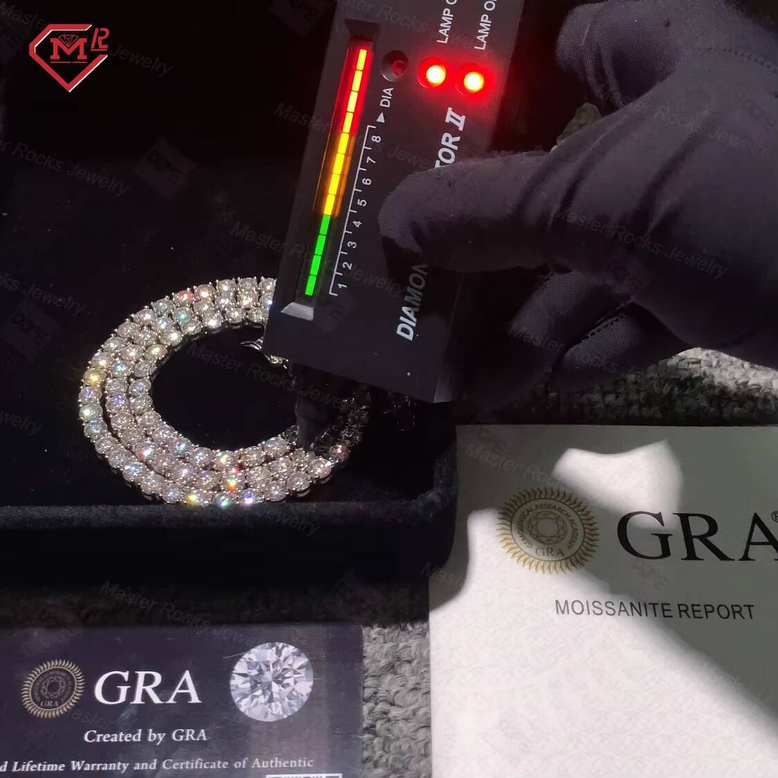 3mm 4mm 5mm 6mm Iced Out Chain Moissanite Necklace 925 Sliver Ready to Ship Moissanite Tennis Chain