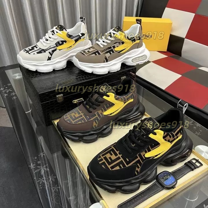 Top Designer fendsneaker roma Shoes Men Sneakers Feel tennis Trainers Fabric Shoe Women Sneaker Trainer Low-top Sneaker Printed Casual Shoes with box