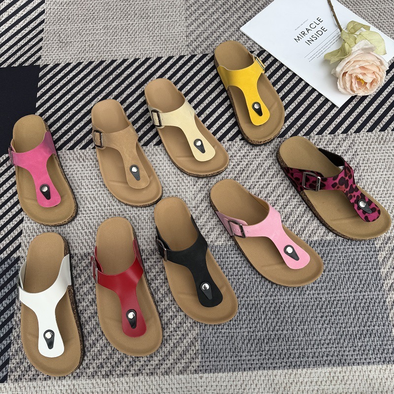 Women's Sandals Flip Flops Colorful Buckle Casual Beach Sandals European and American flip-flops slippers