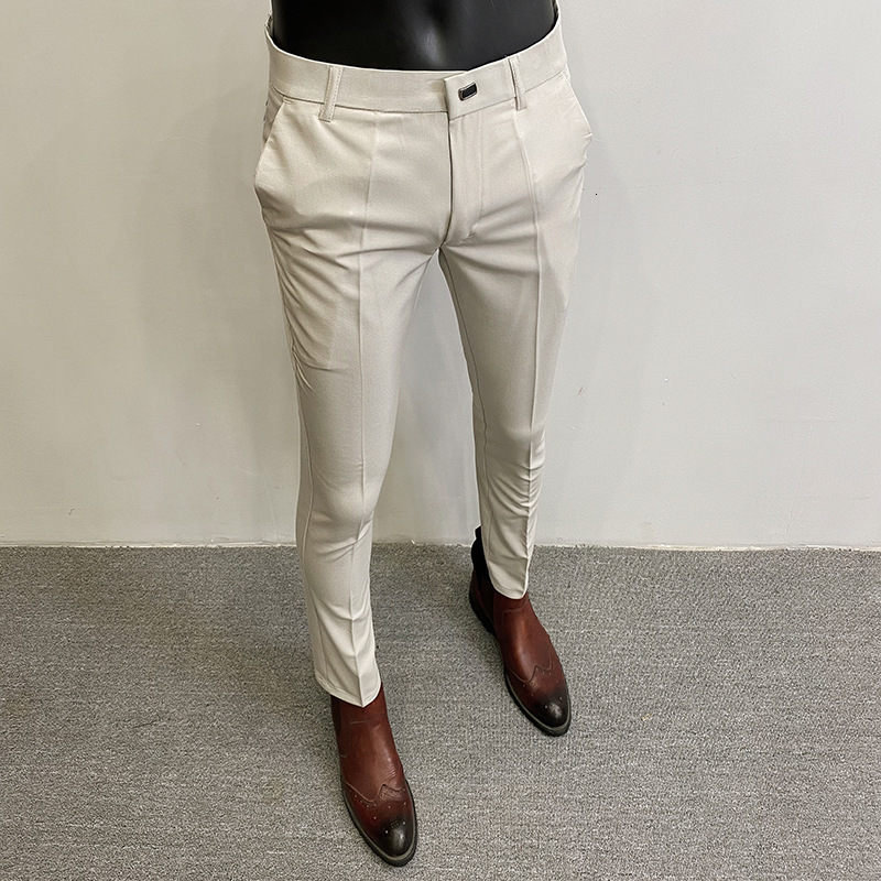 Mens Casual Trousers 2025 New Spring/Summer Slim Fit Skinny Trousers Nine-Tenths Length Fashionable Casual Trousers for Men240822 - view 7
