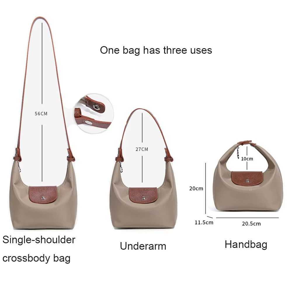 Versatile Lady Crossbody Bag Nylon Waterproof Tote with Two Detachable Straps Fashionable Dumpling Handbag for Women H260417