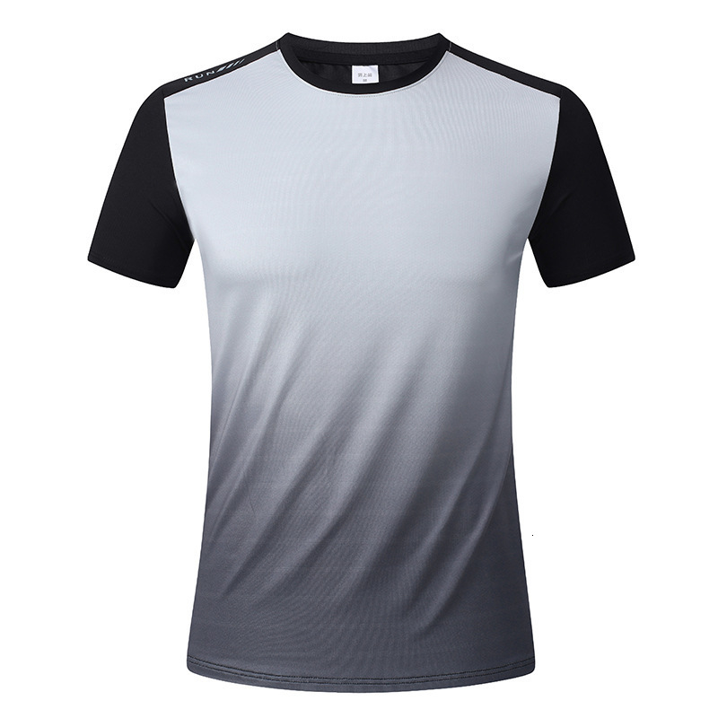 2026 Outdoor Sports Fitness Mens T-Shirt Summer Round Neck Running Top Quick-Dry Gradient Short Sleeve 260418
