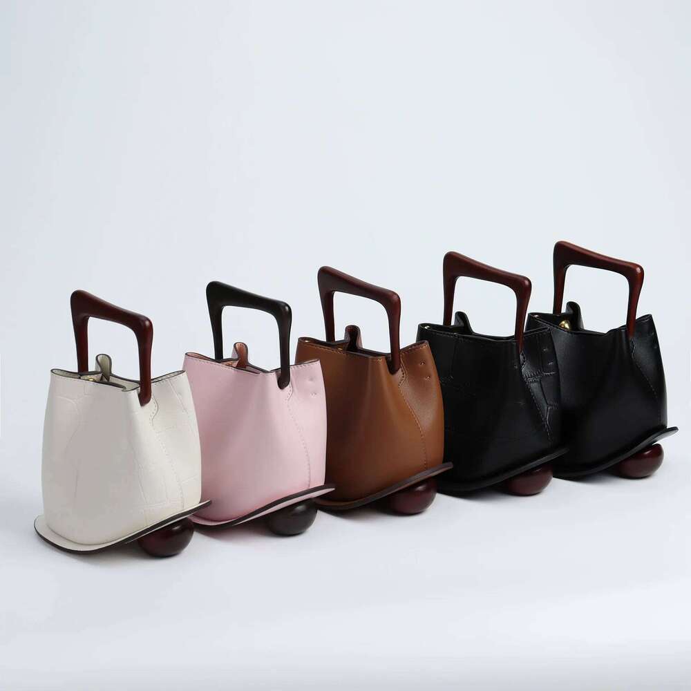 Cowhide Leather Women's Luxury Basket Bag Large Capacity Commute Bucket Bag Fashion Tote Shoulder Handbags High Quality Purses SENYY