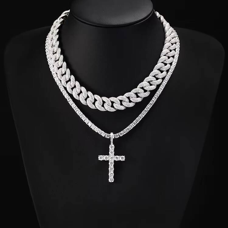 2026Wholesale Price Hot Sale Pass Diamond Test 18k Gold Plated 925 Sterling Silver Hip Hop 2mm 3mm 4mm 5mm Moissanite Cross Pendant - view 6