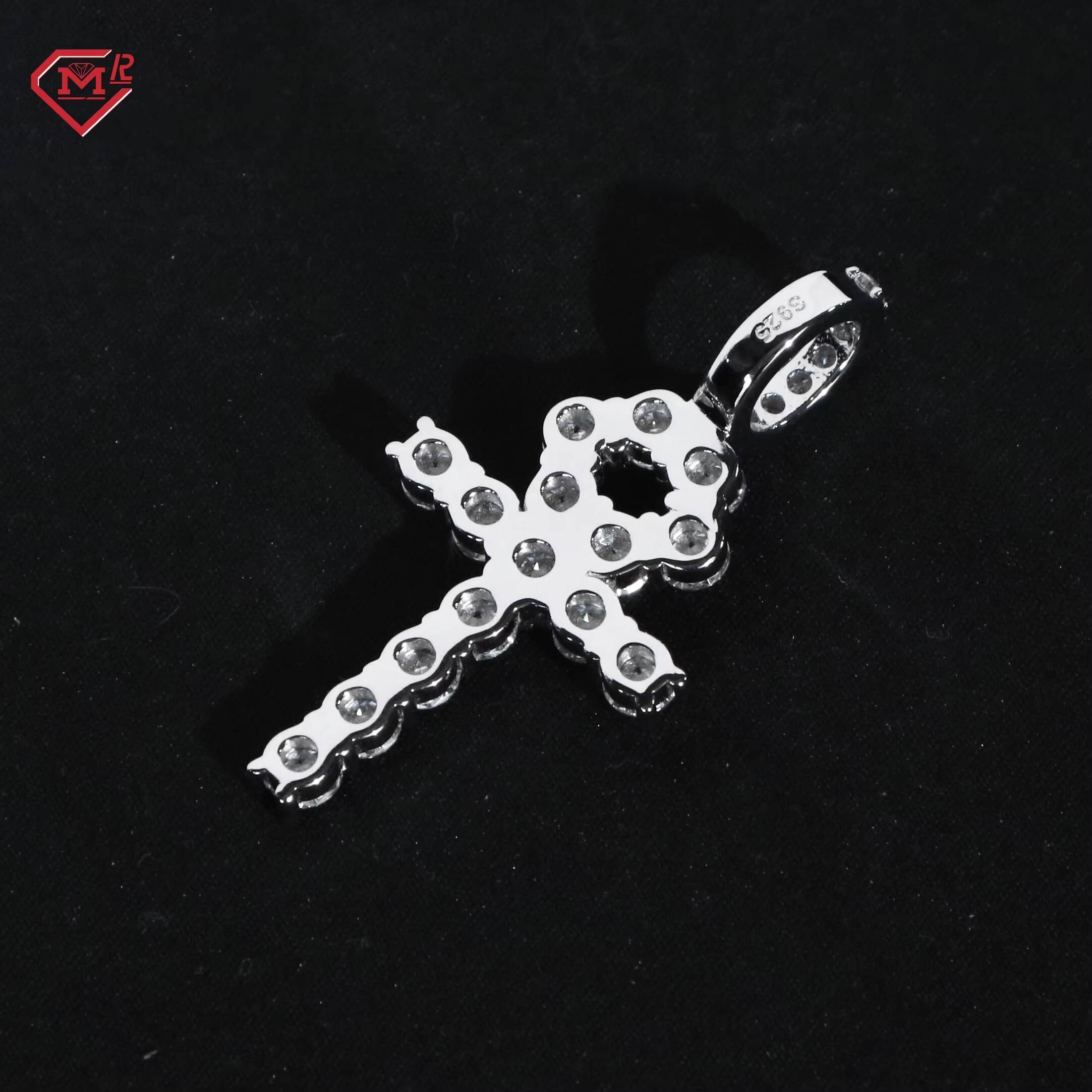 Factory Price Moissanite Pendant Men Sparkling 925 Sterling Silver Vvs Iced Out Moissanite Pendant