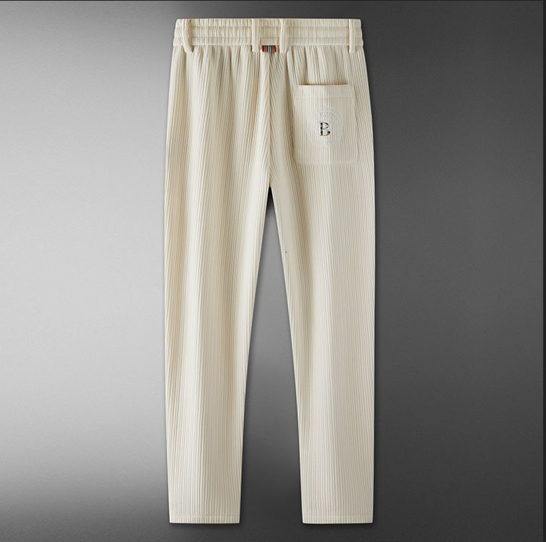 2026 Designer Luxury Brand Men's Set Spring And Autumn New Style Fashion High End Men's Soft Corduroy Straight Tube Casual Sports Pants Pull - view 9