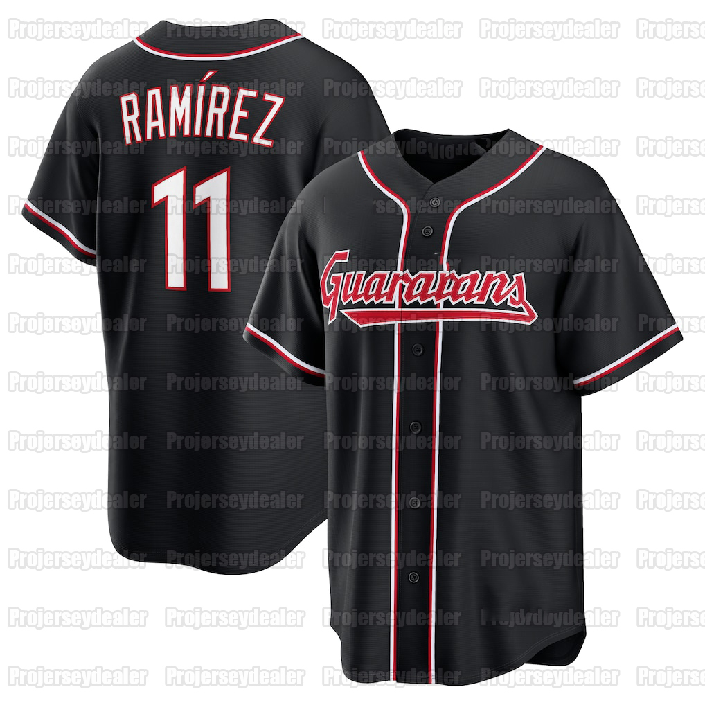 11 Jose Ramirez Guardians 2026 Black out Baseball Jerseys Chase DeLauter Rhys Hoskins Steven Kwan Bo Naylor Clase
