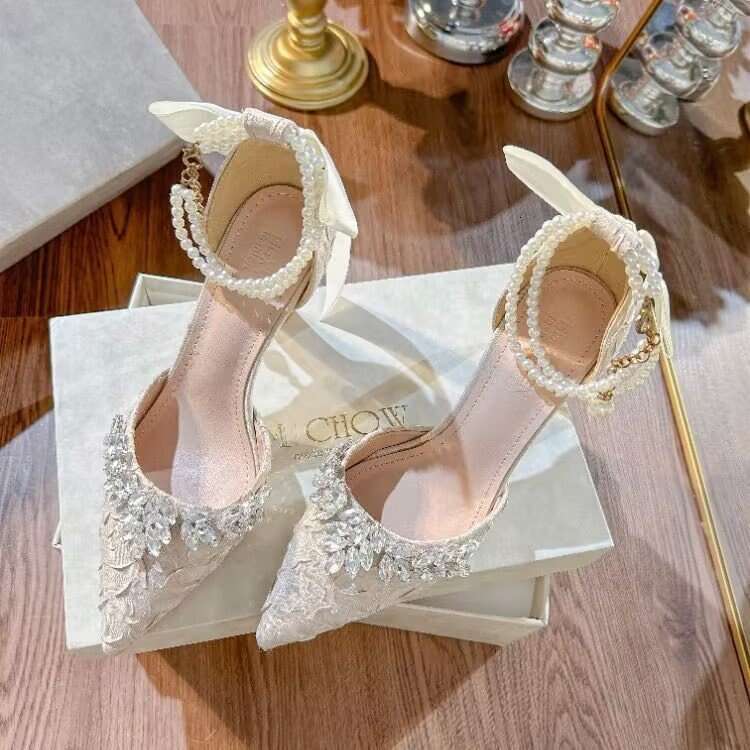 new high heels women thin heel dress twoway butterfly wedding shoes closedtoe single strap shoes for women