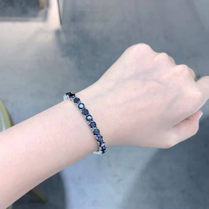 Ruizuan Hiphop Moissanite Diamond Tennis Bracelet 5mm 4mm Jewelry for Men Fashionable Hip Hop Style