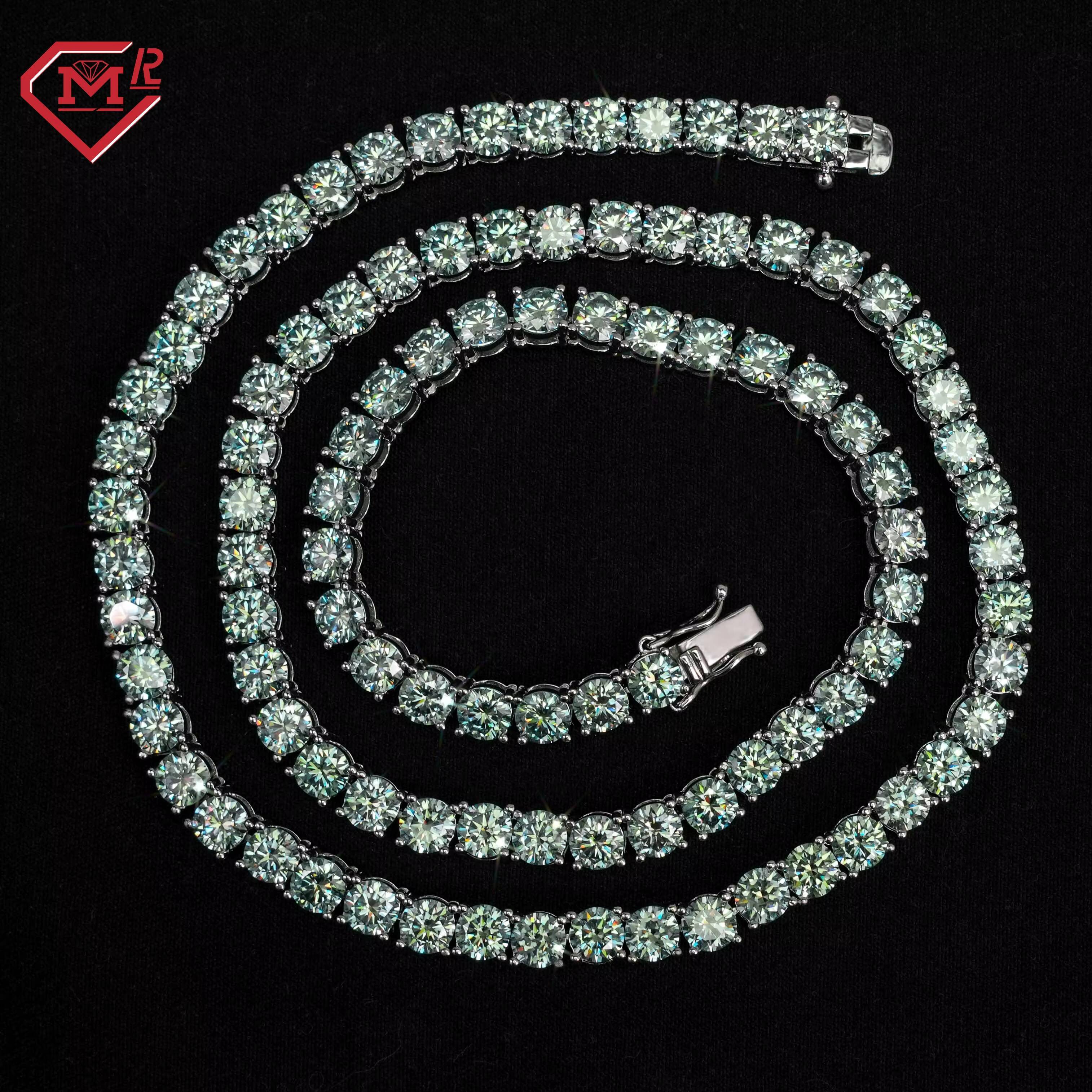 4MM Tennis Chain Necklace Moissanite Hiphop Jewelry 925 Silver Luxury Moissanite Tennis Chain