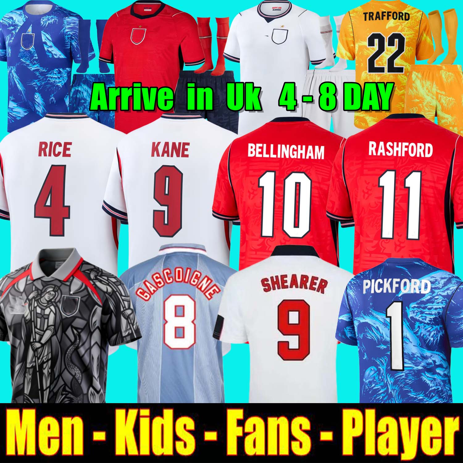 england football shirt 26 27 Palace World Cup Kit KANE Soccer Jersey PALMER RICE kids Women Goalkeeper England world cup 2026 football kit shorts 1998