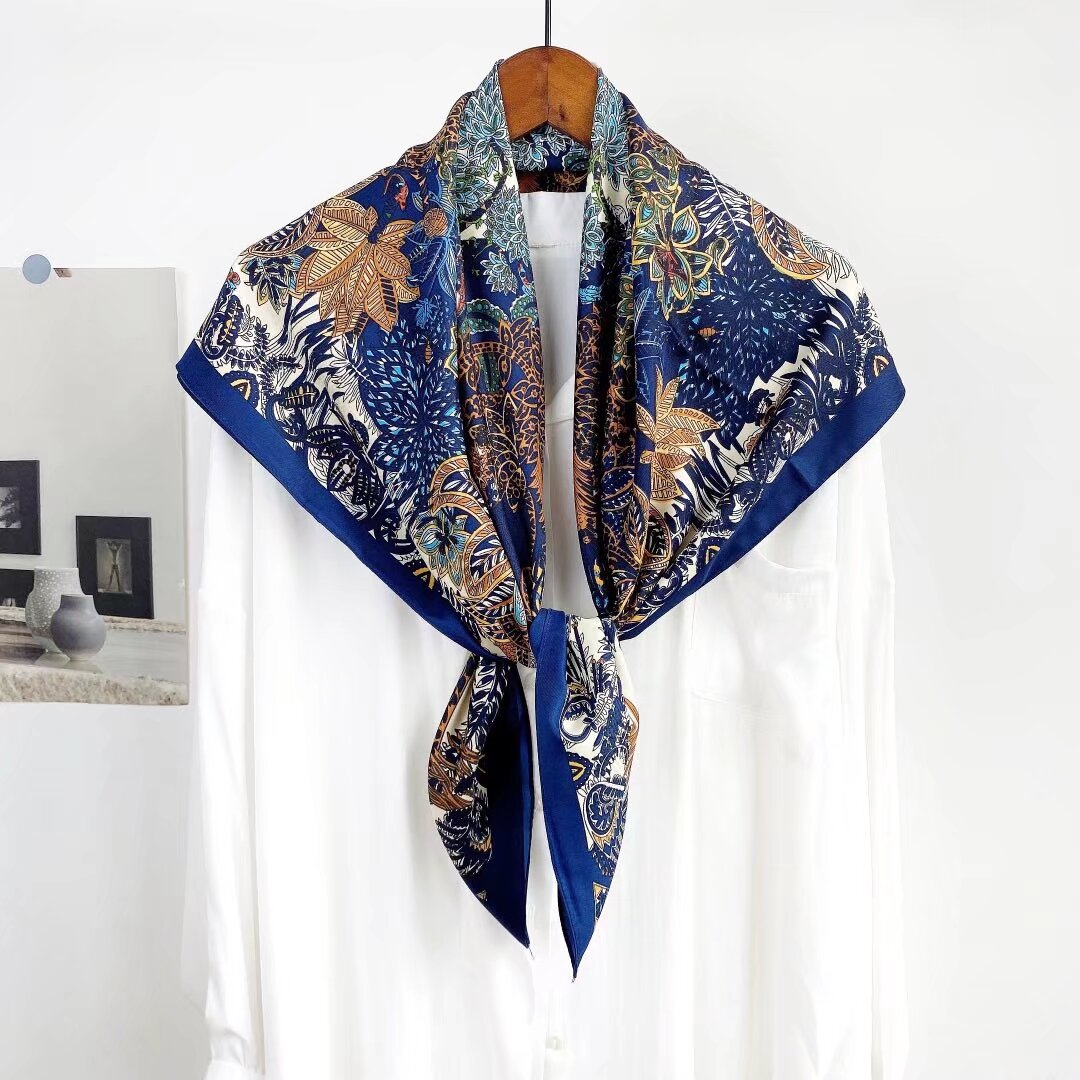 Silk Designer Scarf, Daily & Home Fashion, Retro Style, Women's Premium Headscarf & Shawl, Charming Gift Scarf, Designer Edition
