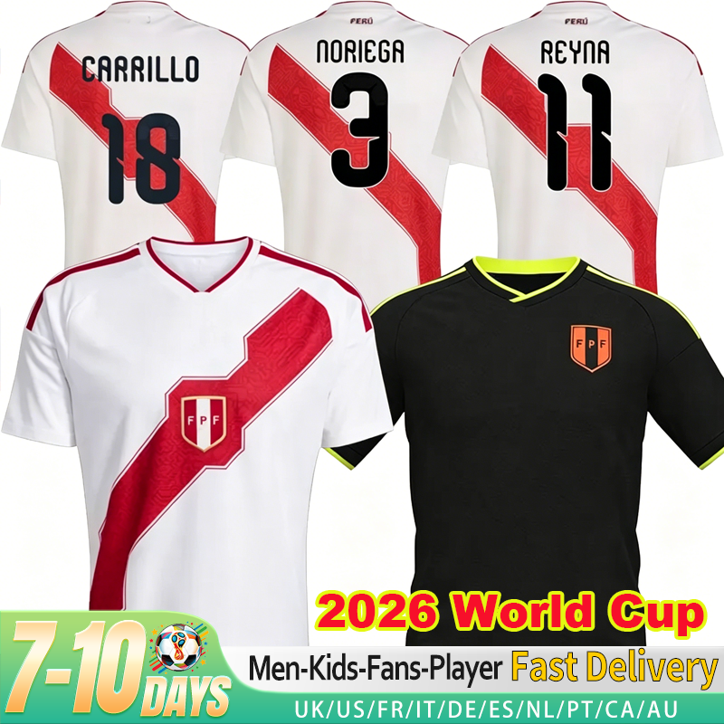 2026 Peru World Cup soccer jerseys 25 26 27 home PENA CARTAGENA NORIEGA LAPADULA REYNA football shirt GUERRERO TAPIA men uniforms