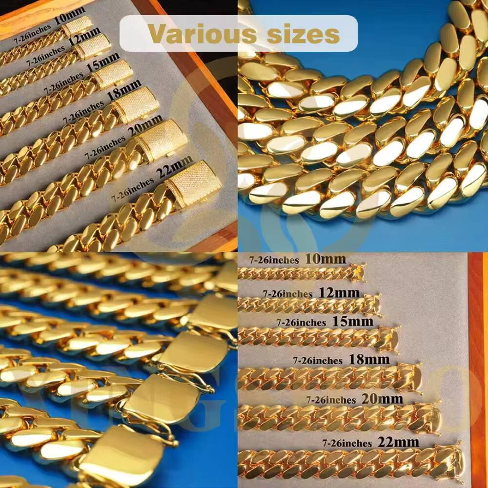 Luxury Hip Hop Jewelry 10mm-22mm Solid 925 Sterling Silver Moissanite Diamond Iced Out Buckle Miami Cuban Link Chain Necklace