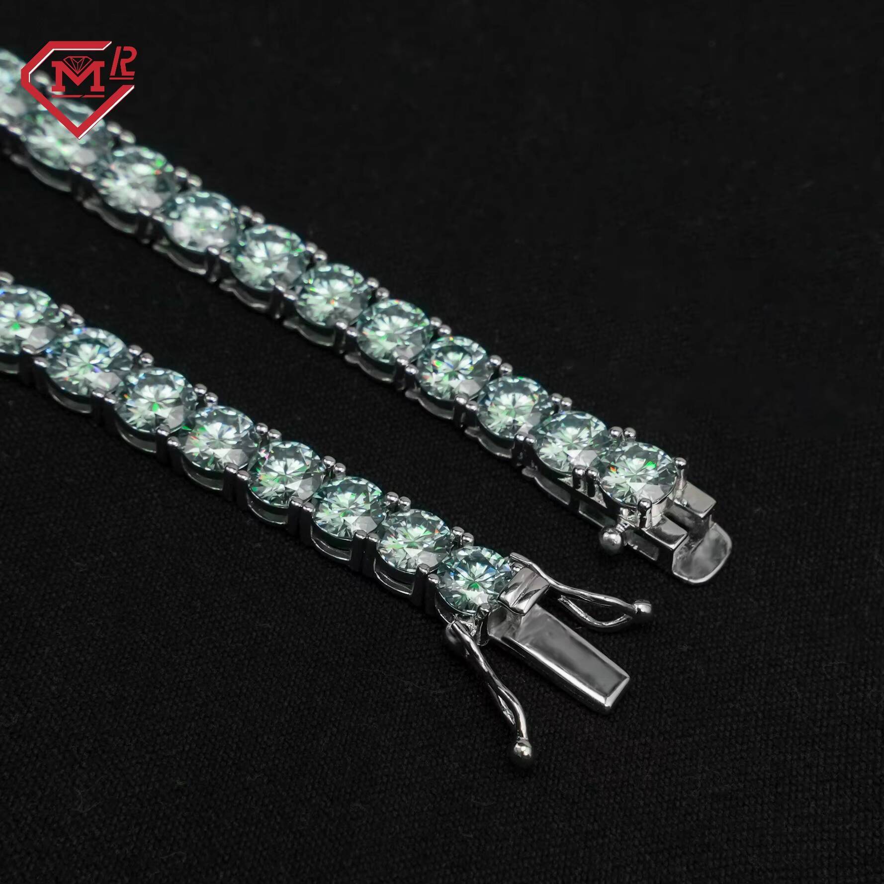 4MM Tennis Chain Necklace Moissanite Hiphop Jewelry 925 Silver Luxury Moissanite Tennis Chain