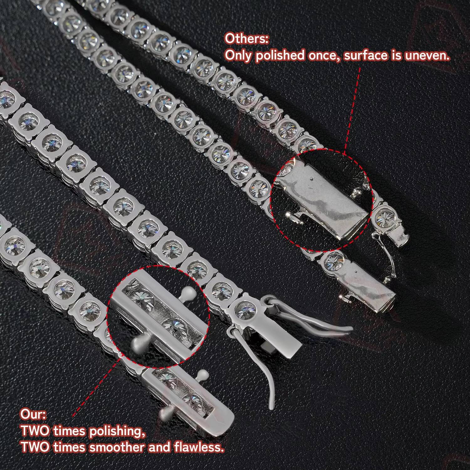 Local Stock 3mm 4mm 5mm 6mm Tennis Bracelet 925 Silver Iced Out Men Women Moissanite Bracelets