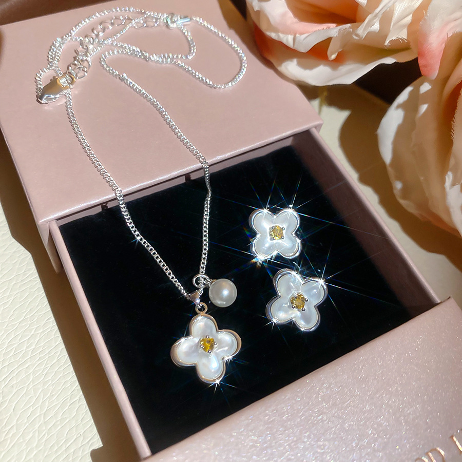 Korean-style fashionable, fresh, and simple floral collarbone versatile plain necklace elegant necklace - view 8