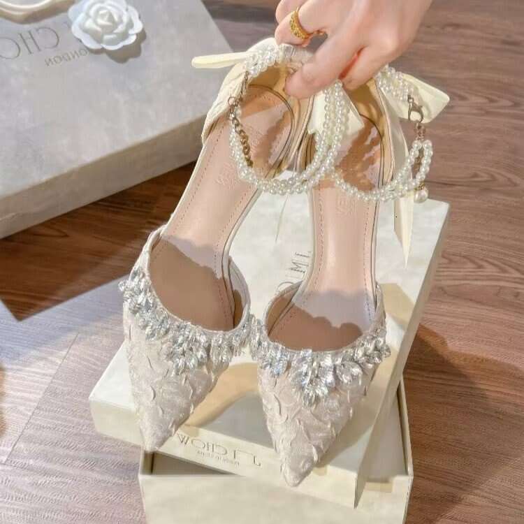 new high heels women thin heel dress twoway butterfly wedding shoes closedtoe single strap shoes for women