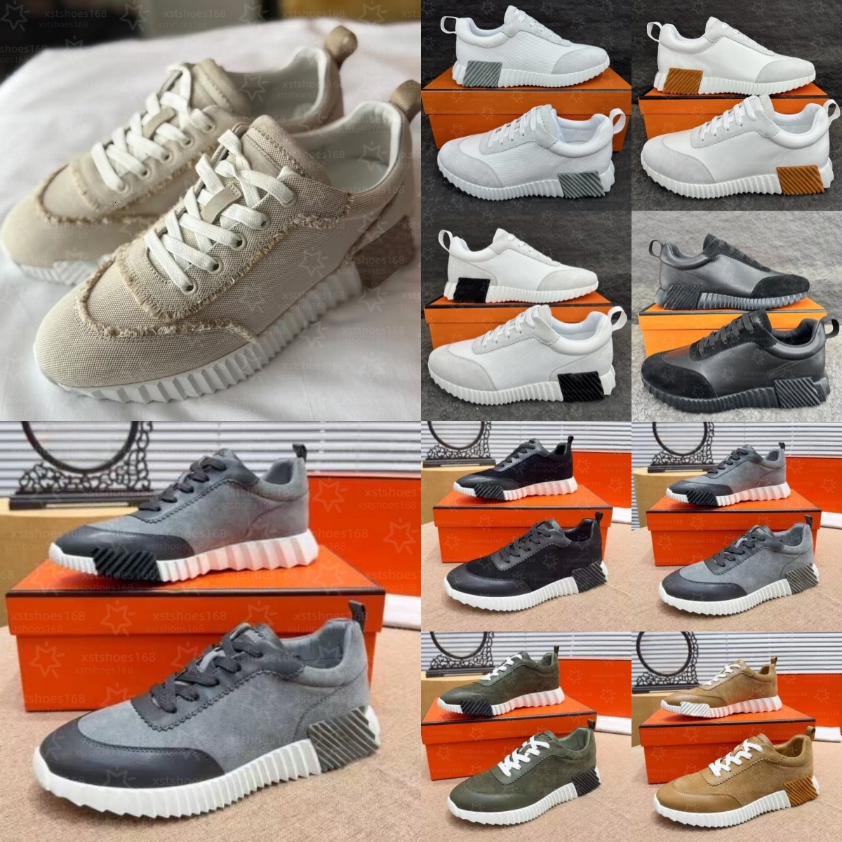 2026 bouncing comfortable designer suede casual shoes trainers breathable mesh running shoe men bounce women sneaker nonslip rubber sole flat trainer h word