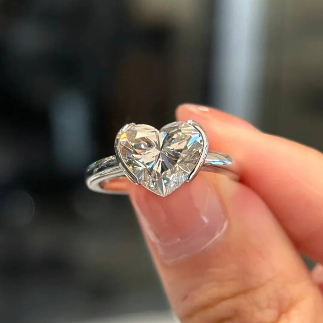 Fine Jewelry 3ct 14k 18k White Gold HPHT CVD IGI Certificate Diamonds Engagement Ring Heart Shape Lab Grown Diamond Rings