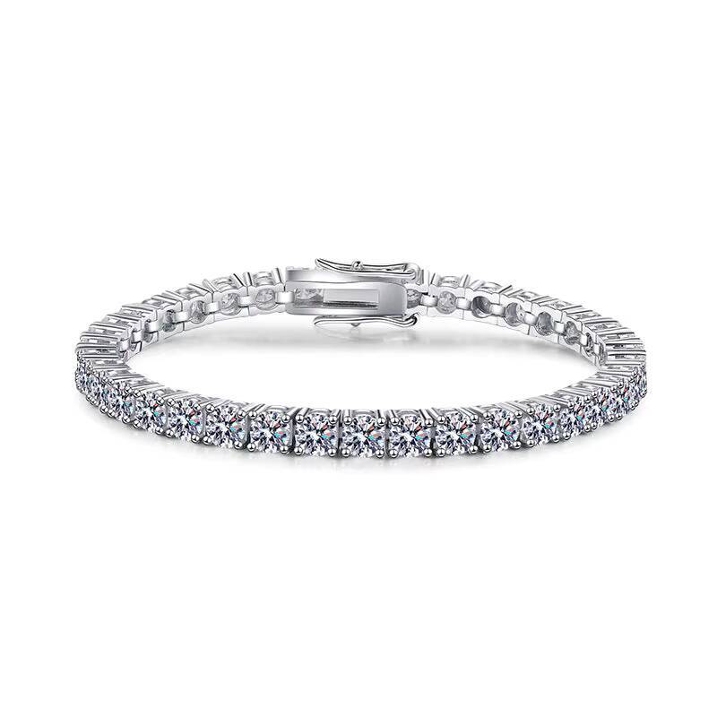 Luxury 5mm Tennis Bracelet Moissanite Jewelry Gold Plated 925 Silver Vvs Iced Out Moissanite Tennis Bracelet