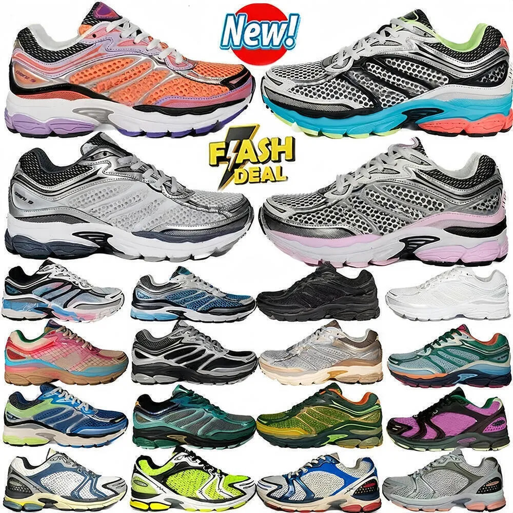 With Box Progrid Omni 9 Designer Shoes Outdoor Running Shoes Shock Absorption Wear Resistant Thick Sole Grey White Navy Blue Sneakers size 36-45