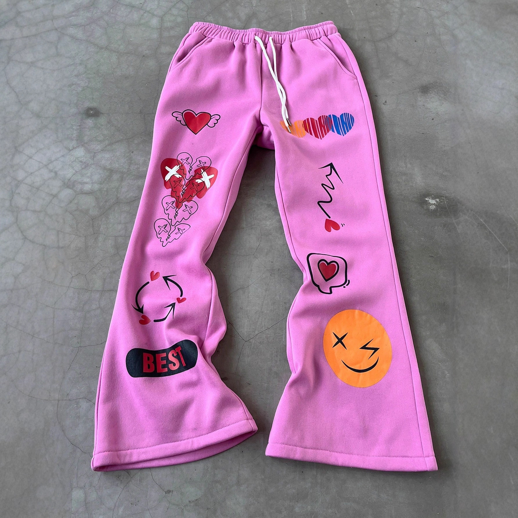 Luxury Brand Designer's New Men's Spring-autumn Style Red And White Striped Letter Print Trendy Casual Lightweight Casual Pants