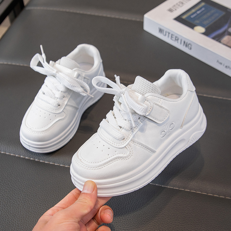 Children's shoes, children's white shoes, classic versatile board shoes, campus shoes, performance shoes, casual shoes, black and white Velc