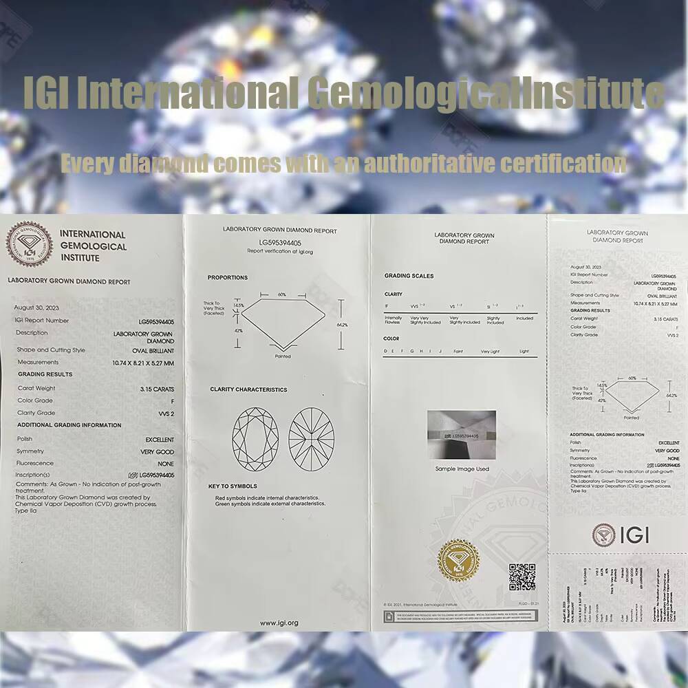 IGI Certificate 2mm Lab Grown Diamond Ring 925 Silver 14K White Gold Plated Full Eternity Band HPHT CVD Wedding Ring