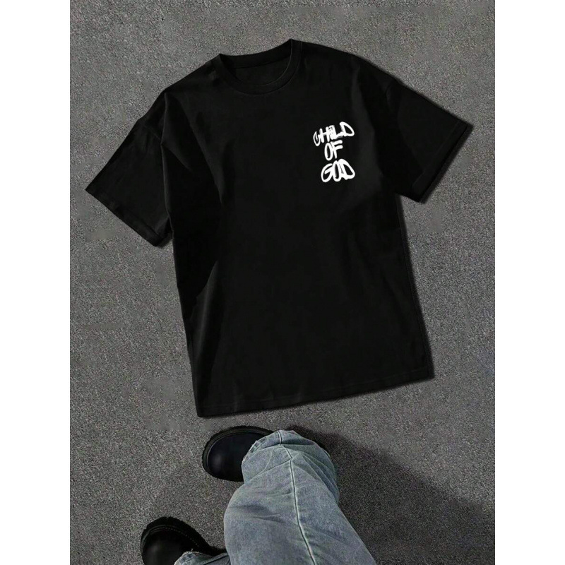 Men's T-shirt 2026men's fashion street style printed loose-fit black T-shirt, pure cotton short-sleeve ins Summer Fashion T-shirt