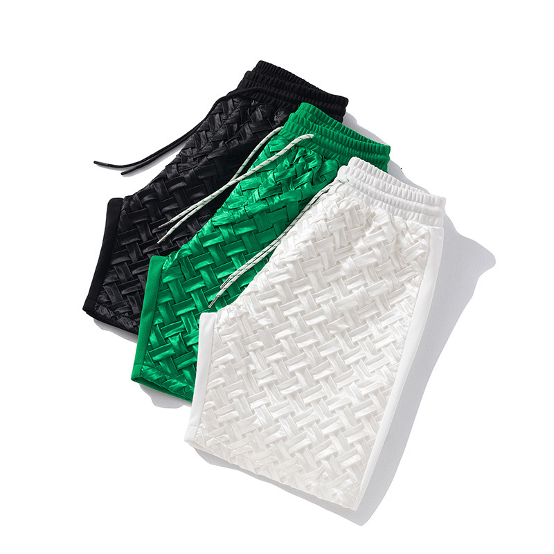 Summer Designer New Style Green Short Pants - Original Fashionable Trendy Casual Knitted Five-piece Pants - Straight Leg Trendy Men's Comfortable