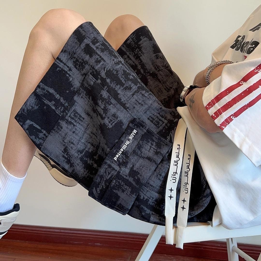 Designer Tie-dye And Embroidery Casual Beach Shorts For Men Summer Outerwear Trend American-style Luxury Loose Straight Pants Large Size Work Pants Fi