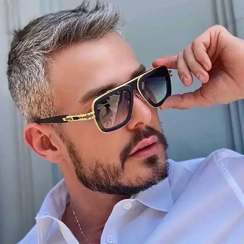 Retro Square Brand Designer Men's Ladies Fashion Luxury Classic Big Frame Gradient Driving Sunglasses UV400 26Y0418