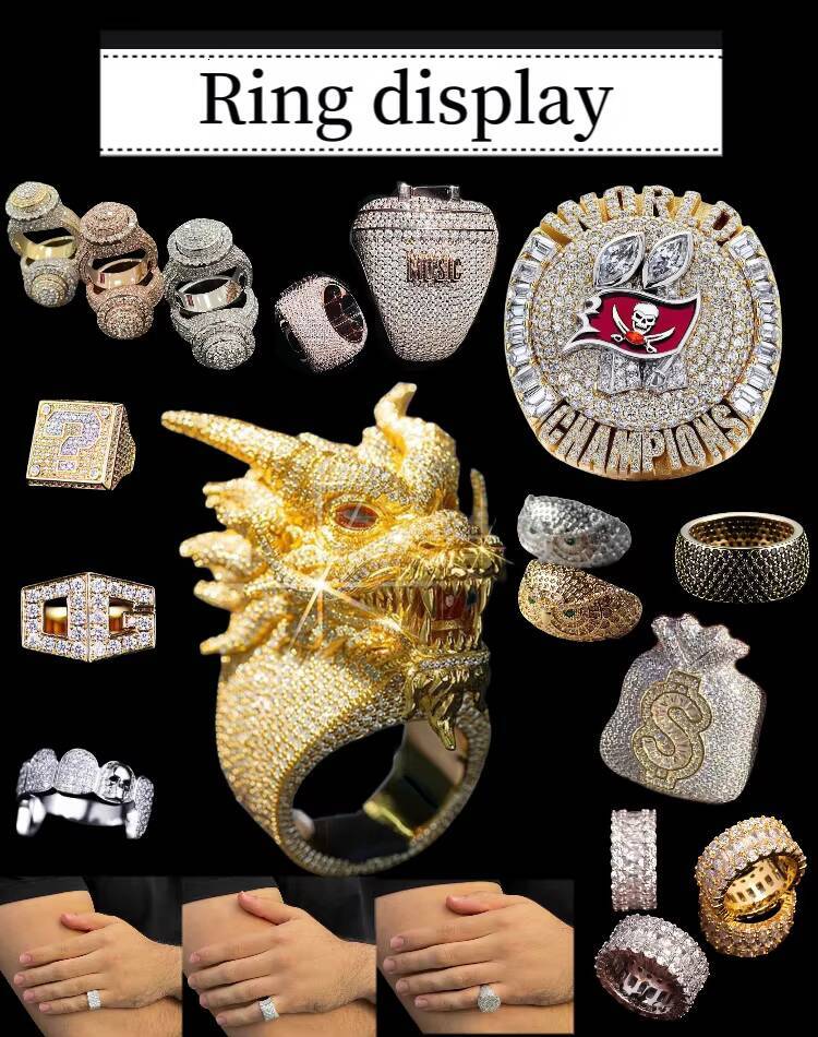 Hiphop Moissanite Letter Ring Men 925 Sterling Silver Custom Letter Iced Out VVS Baguette Diamond Moissanite Ring