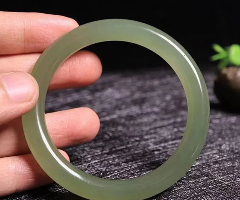 Chinese Hetian Jade Bracelet 54-64mm Charm Jewellery Fashion Accessories Hand-Carved Man Woman Luck Round Bangle Amulet Gifts 240930