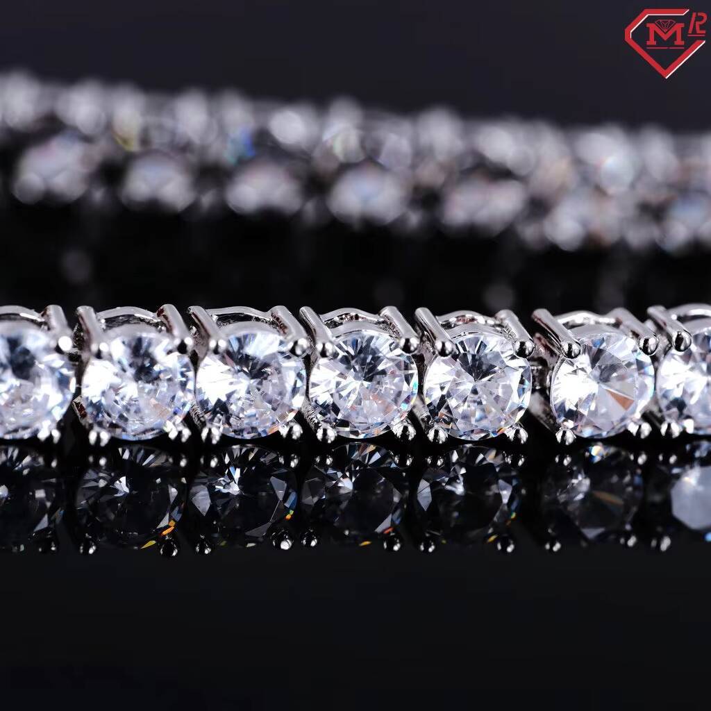 Luxury 5mm Tennis Bracelet Moissanite Jewelry Gold Plated 925 Silver Vvs Iced Out Moissanite Tennis Bracelet